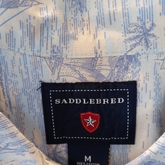 Saddlebred short sleeve Mens Medium button down - Picture 6 of 6